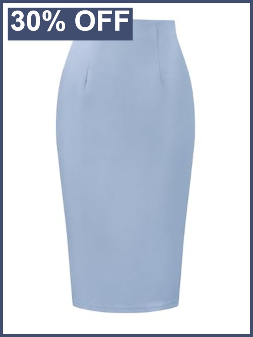 High Waist Pencil Skirt Below Knee Split Hem Office Wear